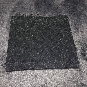 Sparkley black strapless crop top